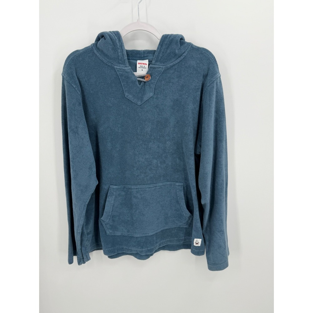 Birdwell Beach Britches Hoodie Mens Large Blue Terry Cloth Pullover California